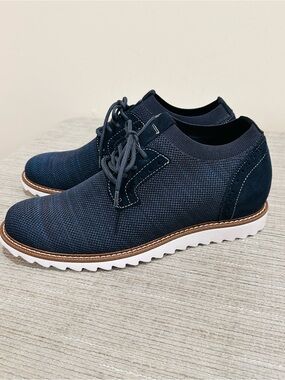 CALTO Mens Invisible Height Increasing Elevator Shoes Blue Navy Size 8,5